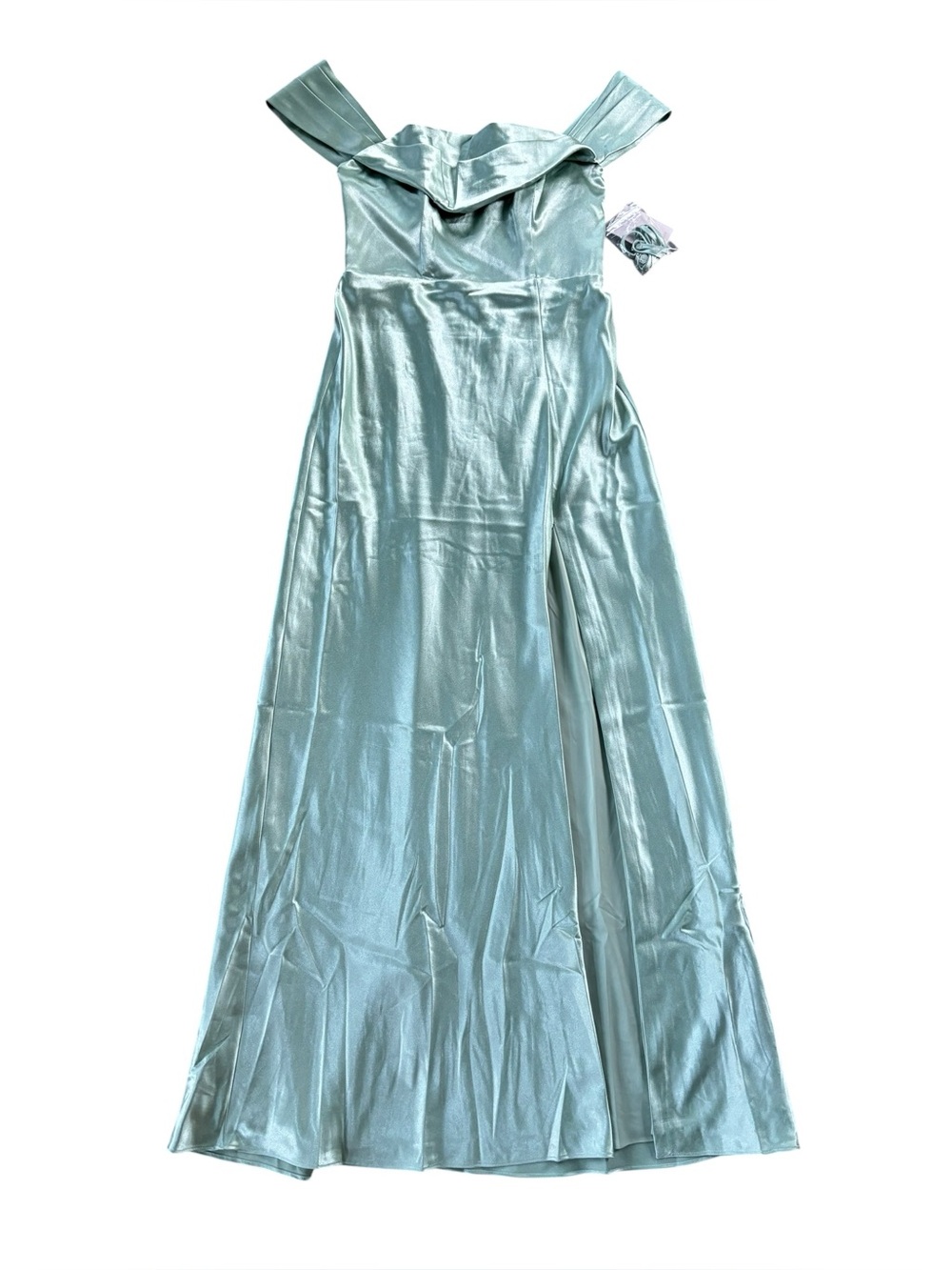 Birdy Grey Satin Maxi Dress in Light Aqua